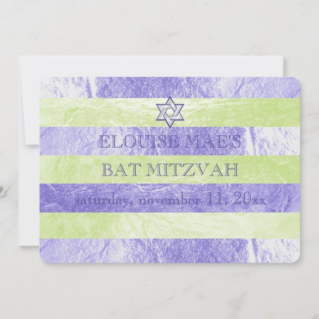 PixDezines DIY färg/faux foil rand bat mitzvah Inbjudningar (Framsida)