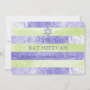 PixDezines DIY färg/faux foil rand bat mitzvah Inbjudningar