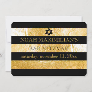PixDezines DIY färg/faux foil rand pub mitzvah Inbjudningar