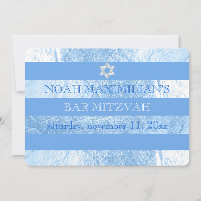 PixDezines DIY färg/faux folie ränder bar mitzvah Inbjudningar (Framsida)