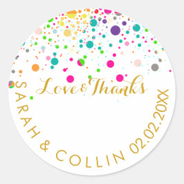 PixDezines DIY färg/glittrande/regnbågssprickar Runt Klistermärke