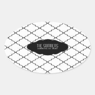 PixDezines DIY färg, moroccan trellis Ovalt Klistermärke