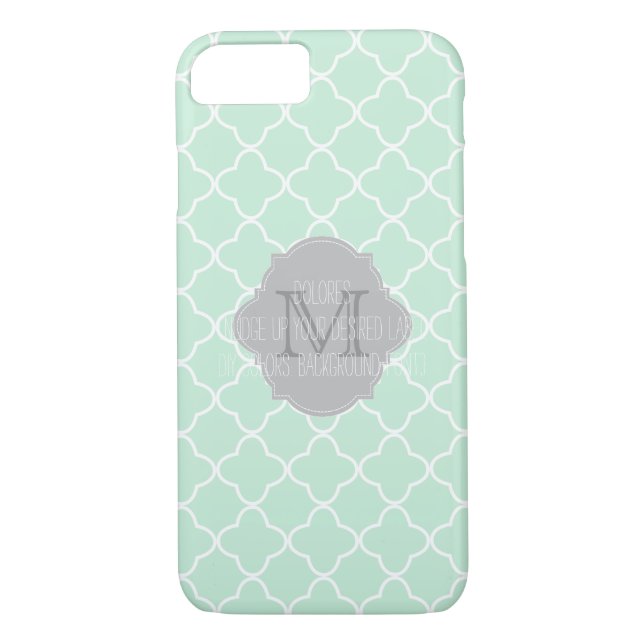 PixDezines diy färg/quatrefoil mönster/mynta Case-Mate iPhone Skal (Baksida)