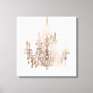PixDezines DIY Färg/Ro Guld Chandelier Canvastryck