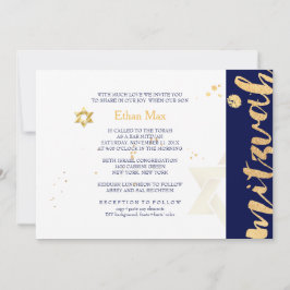 PixDezines DIY färg/Stilig handskrift/Bar Mitzvah Inbjudningar