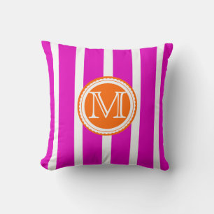 PixDezines DIY-färgade ränder/monogram Kudde
