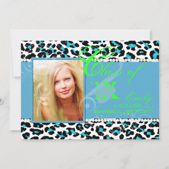 PixDezines diy färger/2012 Grads, cheetah print Inbjudningar (Framsida)