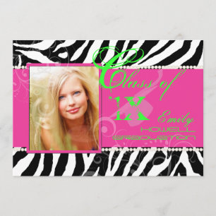PixDezines diy färger/2012 Grads, zebra tryck Inbjudningar