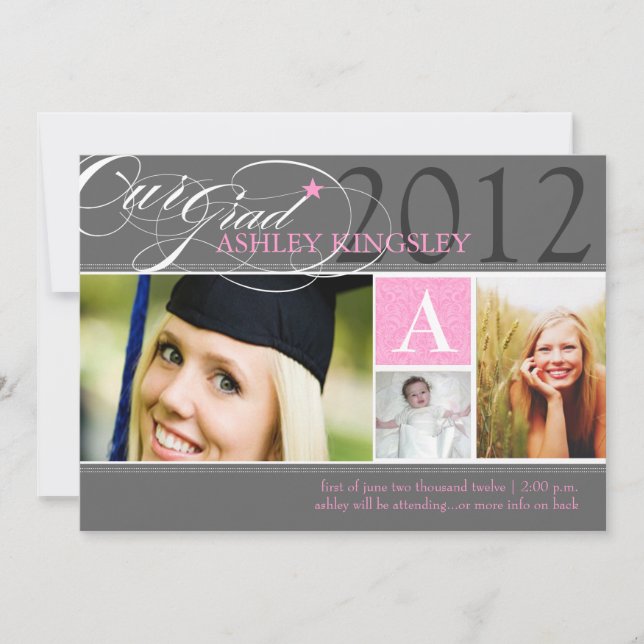 PixDezines Diy färger, 201X grads meddelande Inbjudningar (Framsida)