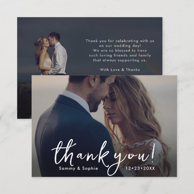 PixDezines DIY-färger Skript Tack Kort (Fram/baksida)