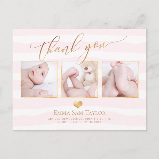 PixDezines DIY färgränder|Barnkalas Tacksamhetskor Meddelande Vykort (Framsida)