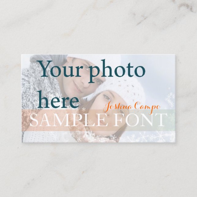 PixDezines DIY-foto+typsnitt Visitkort (Framsida)