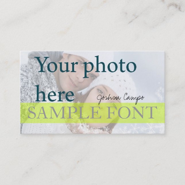 PixDezines DIY-foto+typsnitt Visitkort (Framsida)