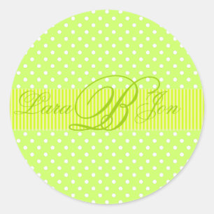 PixDezines DIY Polkadots/lime green Runt Klistermärke