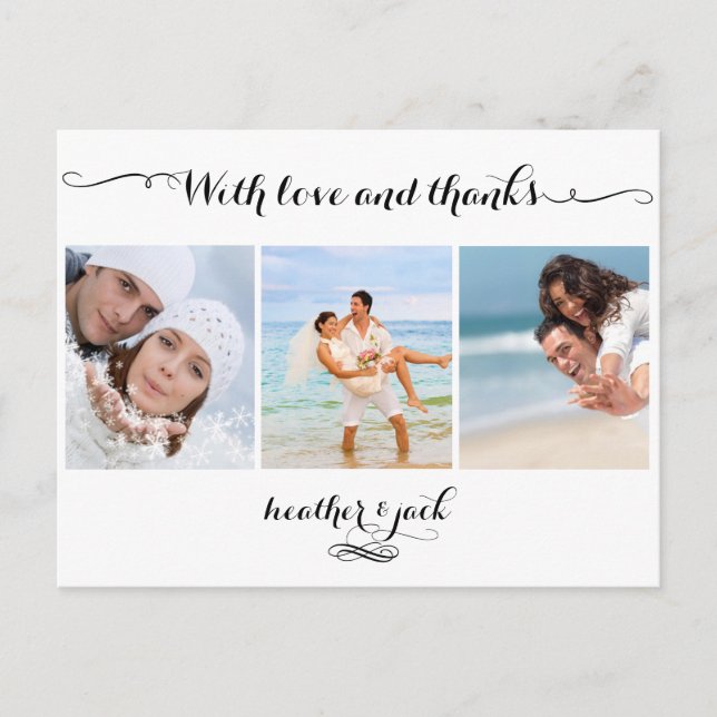 PixDezines DIYcolor/bröllop-foton tack Vykort (Framsida)