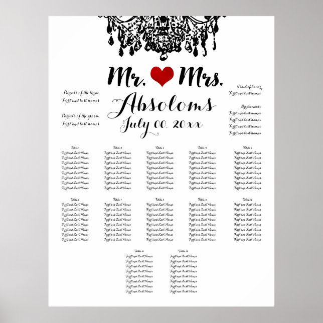 PixDezines DIYFärg/Kronljuster/Placeringsplan Poster (Framsidan)