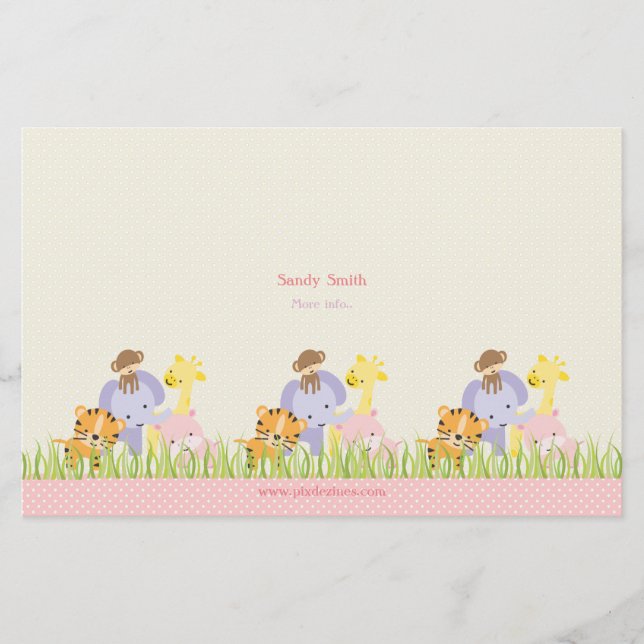 PixDezines Djurparks-lek för dagis tri-fold-brosch (Framsida)