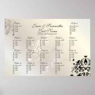 PixDezines Dolcè Damask/Bord #s/DIY-teckensnitt Poster