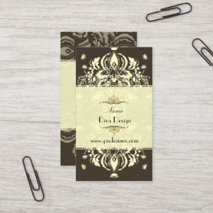 PixDezines DOLCE DAMASK/MÖRK CHOCOLAT/DIY FÄRG Visitkort