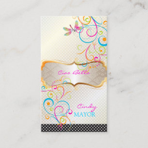 PixDezines Dragonflies Rainbow Swirls Visitkort