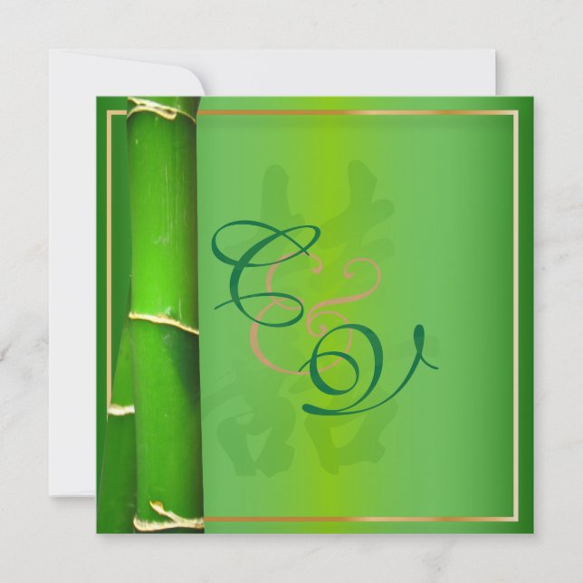 PixDezines-Dubbla Happence+bambu Inbjudningar (Framsida)