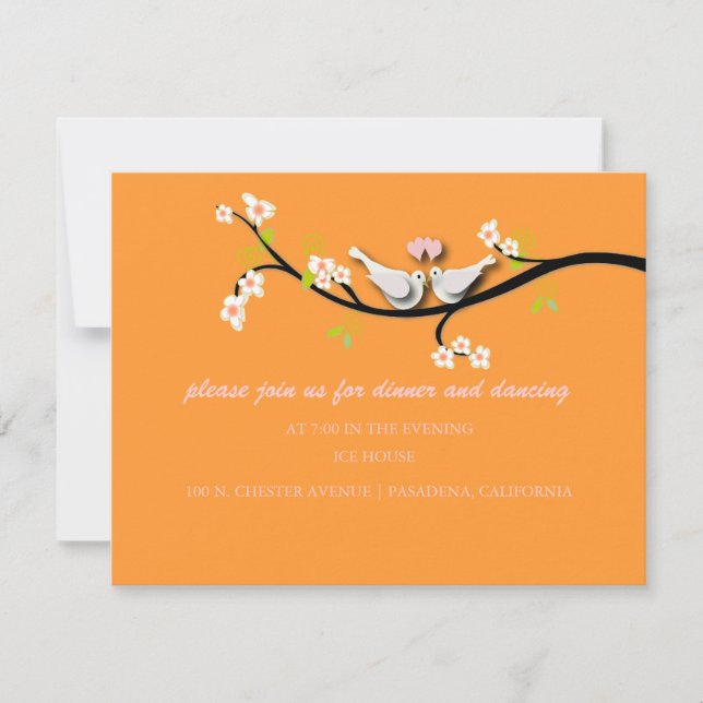 PixDezines-duvor/love birds/diy färg Inbjudningar (Framsida)