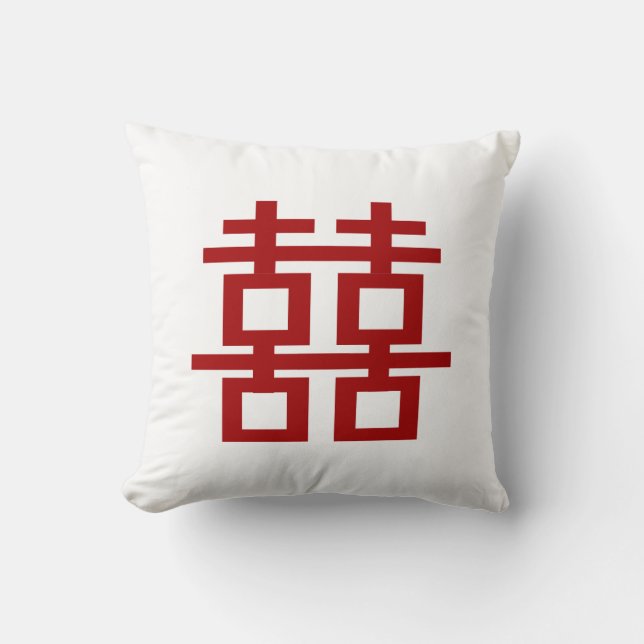 PixDezines dyster bakgrund/röd dubbla lycka Kudde (Framsida)