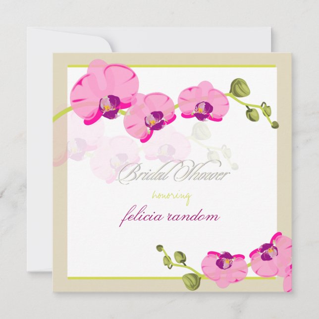 PixDezines dyy bakgrund/rosa orchid Inbjudningar (Framsida)