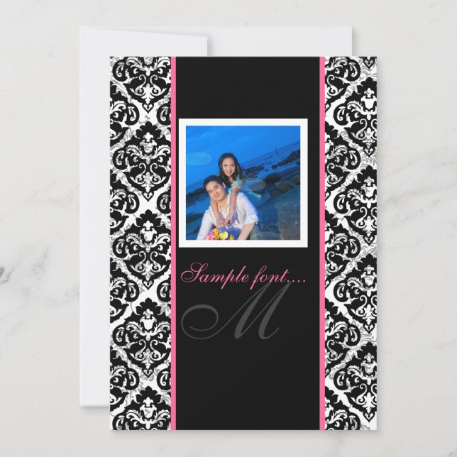 PixDezines dyy event... monogram olivia-damm Inbjudningar (Framsida)