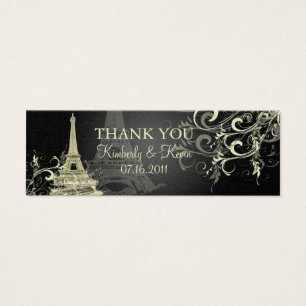 PixDezines Eiffel Torn/Bateau Mouche+Swirls Litet Visitkort