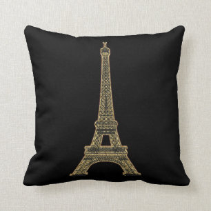 PixDezines eiffel torn/faux guld/DIY färg Kudde