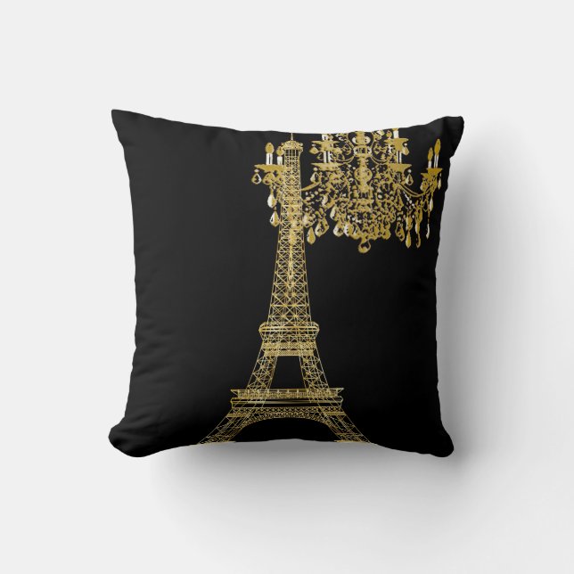 PixDezines eiffel torn/faux guld/DIY färg Kudde (Framsida)