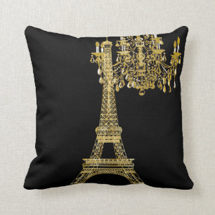PixDezines eiffel torn/faux guld/DIY färg Kudde