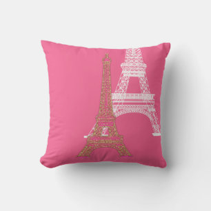 PixDezines eiffel torn/faux guld/DIY färg Kudde
