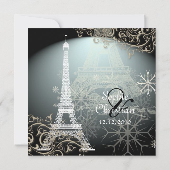 PixDezines EIFFEL TORN INVITATIONS/DIY BAKGRUND Inbjudningar (Framsida)