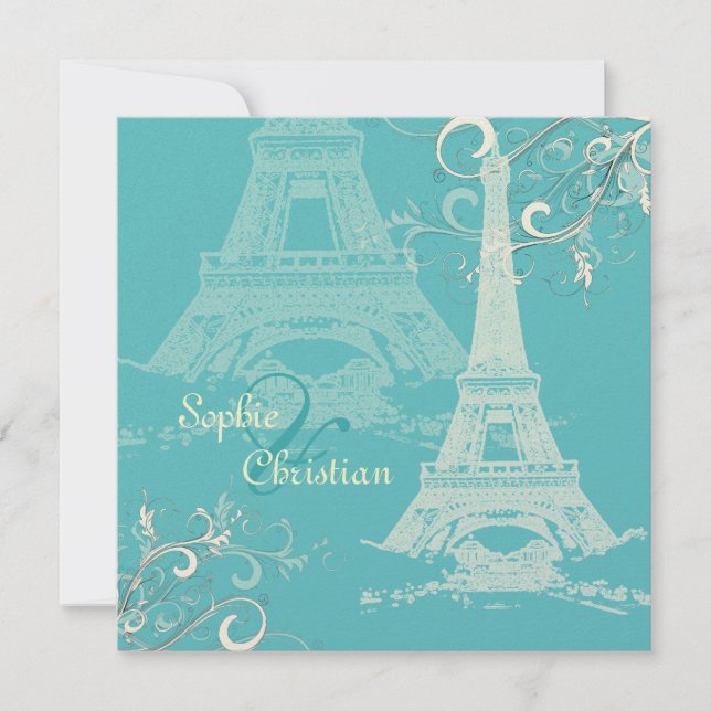 PixDezines EIFFEL TORN INVITATIONS/DIY BAKGRUND Inbjudningar (Framsida)