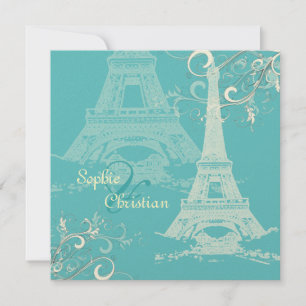 PixDezines EIFFEL TORN INVITATIONS/DIY BAKGRUND Inbjudningar