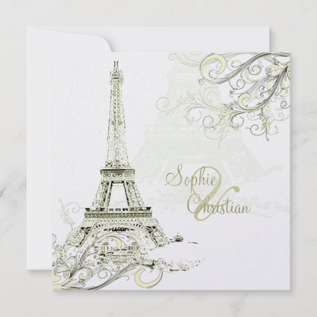 PixDezines EIFFEL TORN INVITATIONS/DIY BAKGRUND Inbjudningar (Framsida)