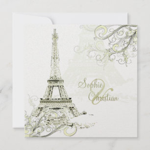 PixDezines EIFFEL TORN INVITATIONS/DIY BAKGRUND Inbjudningar