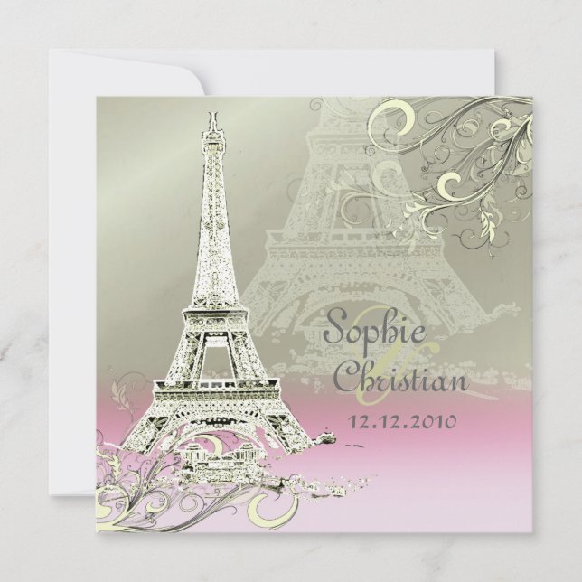 PixDezines EIFFEL TORN INVITATIONS/DIY BAKGRUND Inbjudningar (Framsida)
