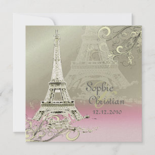 PixDezines EIFFEL TORN INVITATIONS/DIY BAKGRUND Inbjudningar
