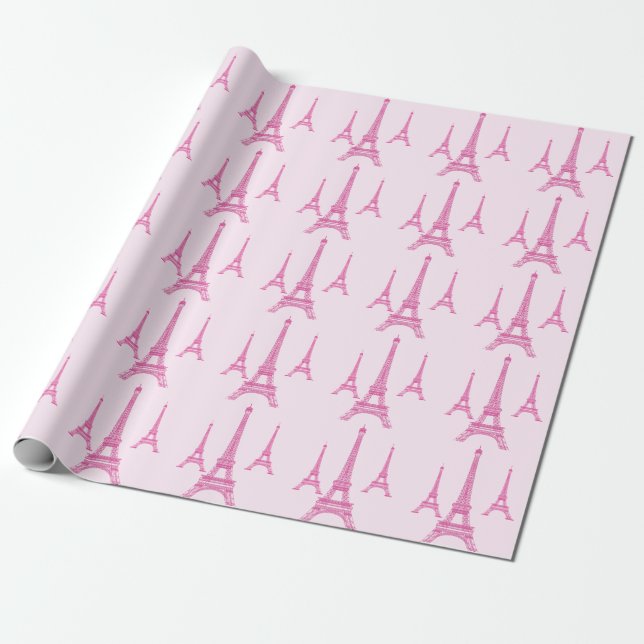 PixDezines eiffeltorn/hetrosa/diy bakgrund Presentpapper (Utrullad)