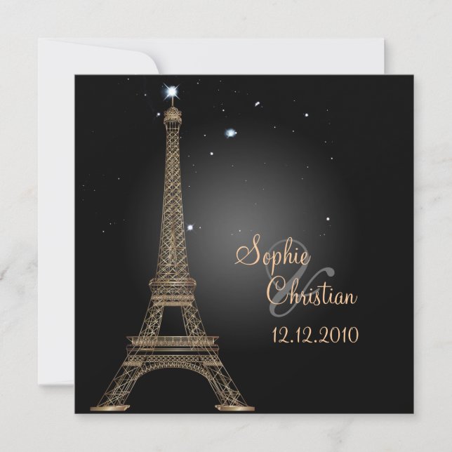 PixDezines Eiffeltornet/paris Inbjudningar (Framsida)
