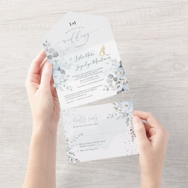 PixDezines Elegant Dusty Blue Ro (Avrivbar del)