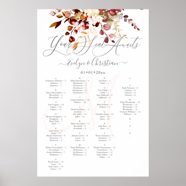 PixDezines Elegant Fall Foliage Eucalyptus Poster (Framsidan)