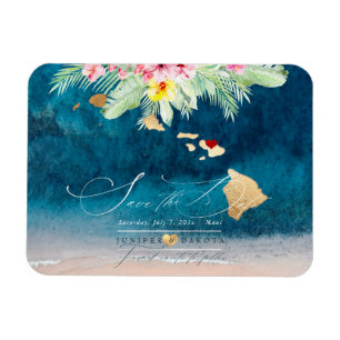 PixDezines Elegant Hawaiian DIY Karta Spara datum Magnet