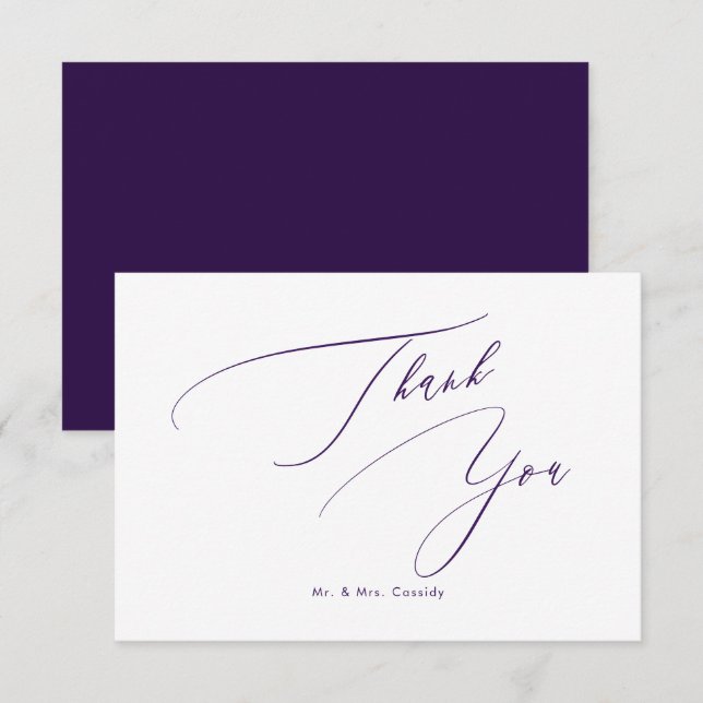 PixDezines Elegant Luxe Calligraphy Tack Kort (Fram/baksida)
