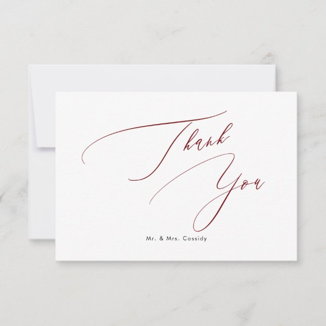 PixDezines Elegant Luxe Calligraphy-Tack Tack Kort (Framsida)
