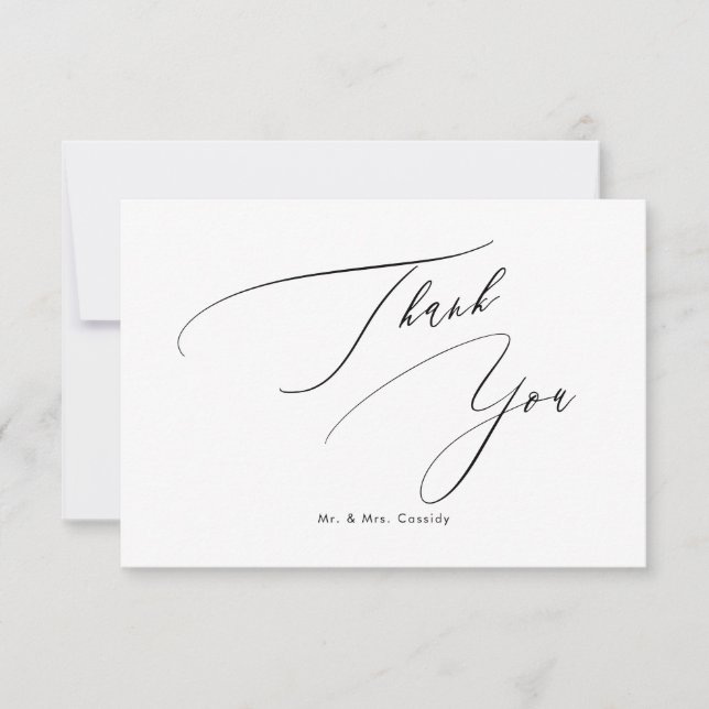 PixDezines Elegant Luxe Calligraphy-Tack Tack Kort (Framsida)