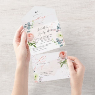 PixDezines Elegant Peonies alla i ett invita